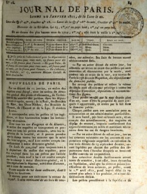 Journal de Paris 〈Paris〉 Montag 14. Januar 1811