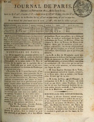 Journal de Paris 〈Paris〉 Donnerstag 14. Februar 1811