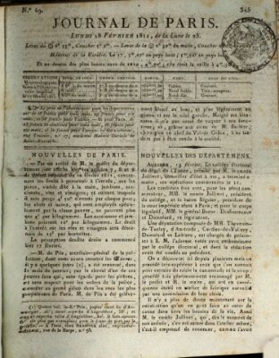 Journal de Paris 〈Paris〉 Montag 18. Februar 1811