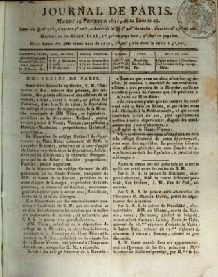 Journal de Paris 〈Paris〉 Dienstag 19. Februar 1811