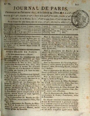 Journal de Paris 〈Paris〉 Freitag 22. Februar 1811