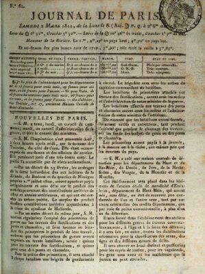 Journal de Paris 〈Paris〉 Samstag 2. März 1811