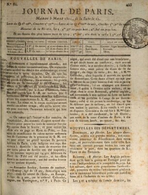 Journal de Paris 〈Paris〉 Dienstag 5. März 1811