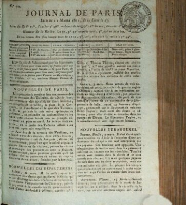 Journal de Paris 〈Paris〉 Montag 11. März 1811