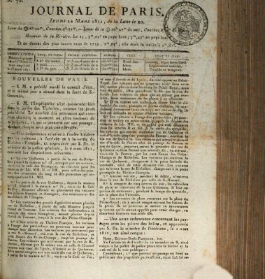 Journal de Paris 〈Paris〉 Donnerstag 14. März 1811