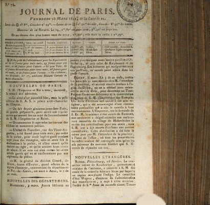 Journal de Paris 〈Paris〉 Freitag 15. März 1811