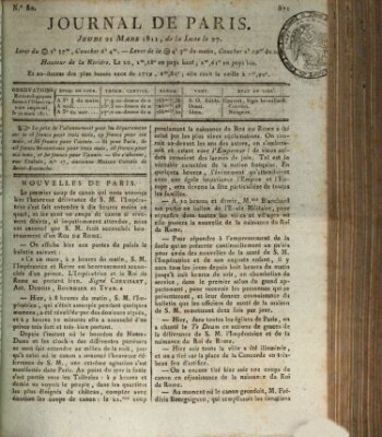 Journal de Paris 〈Paris〉 Donnerstag 21. März 1811