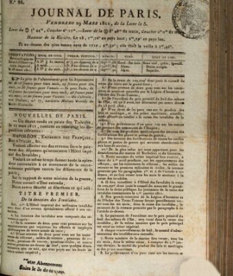 Journal de Paris 〈Paris〉 Freitag 29. März 1811