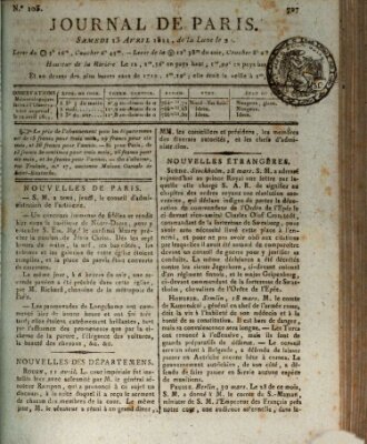 Journal de Paris 〈Paris〉 Samstag 13. April 1811