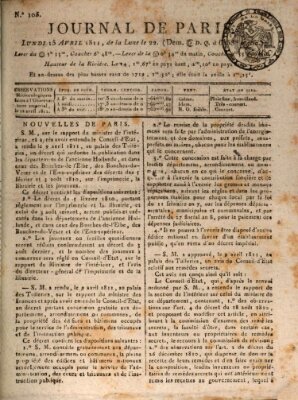 Journal de Paris 〈Paris〉 Montag 15. April 1811