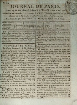 Journal de Paris 〈Paris〉 Montag 29. April 1811