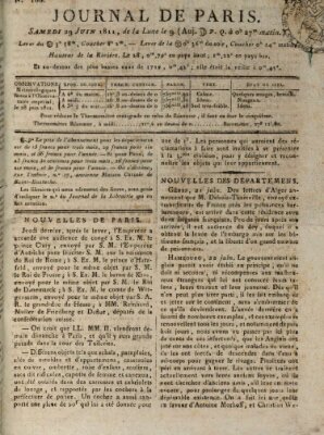 Journal de Paris 〈Paris〉 Samstag 29. Juni 1811