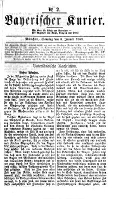 Bayerischer Kurier Sonntag 3. Januar 1858