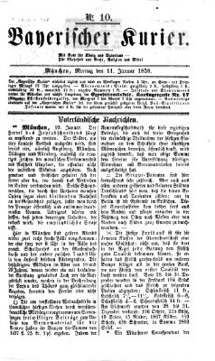 Bayerischer Kurier Montag 11. Januar 1858