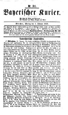 Bayerischer Kurier Montag 1. Februar 1858