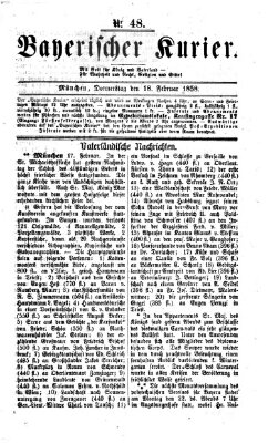 Bayerischer Kurier Donnerstag 18. Februar 1858