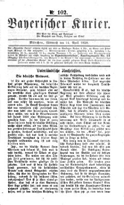 Bayerischer Kurier Mittwoch 14. April 1858