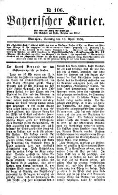 Bayerischer Kurier Sonntag 18. April 1858