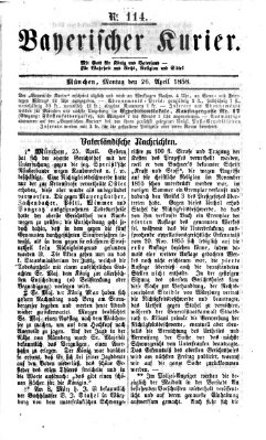 Bayerischer Kurier Montag 26. April 1858