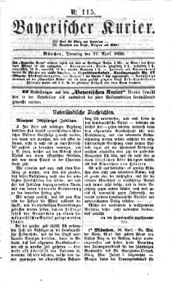 Bayerischer Kurier Dienstag 27. April 1858