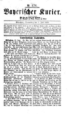 Bayerischer Kurier Donnerstag 1. Juli 1858