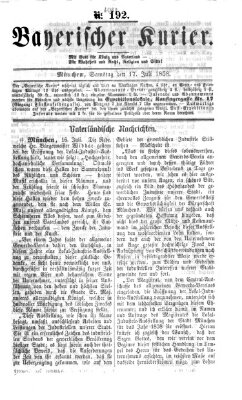 Bayerischer Kurier Samstag 17. Juli 1858