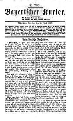 Bayerischer Kurier Samstag 31. Juli 1858