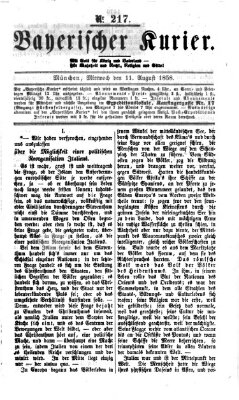 Bayerischer Kurier Mittwoch 11. August 1858