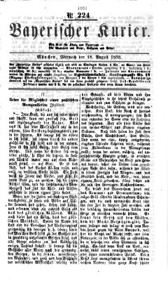 Bayerischer Kurier Mittwoch 18. August 1858