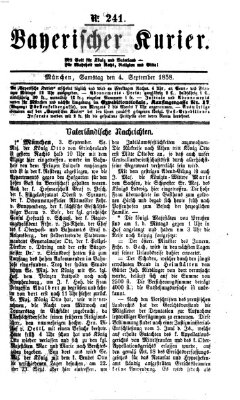 Bayerischer Kurier Samstag 4. September 1858