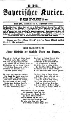 Bayerischer Kurier Mittwoch 8. September 1858