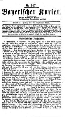 Bayerischer Kurier Freitag 10. September 1858