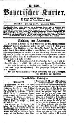 Bayerischer Kurier Dienstag 21. September 1858