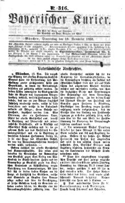 Bayerischer Kurier Donnerstag 18. November 1858