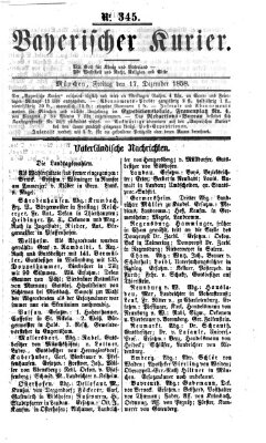 Bayerischer Kurier Freitag 17. Dezember 1858