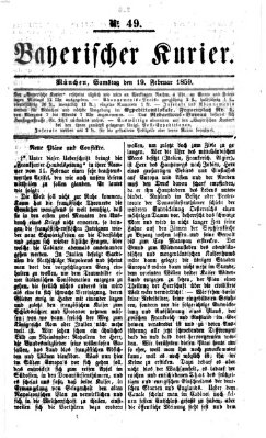 Bayerischer Kurier Samstag 19. Februar 1859