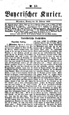 Bayerischer Kurier Montag 28. Februar 1859