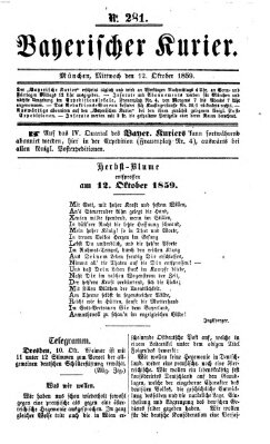 Bayerischer Kurier Mittwoch 12. Oktober 1859