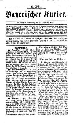 Bayerischer Kurier Samstag 15. Oktober 1859