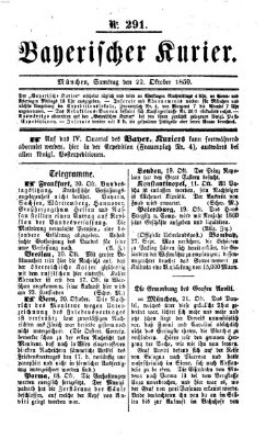 Bayerischer Kurier Samstag 22. Oktober 1859