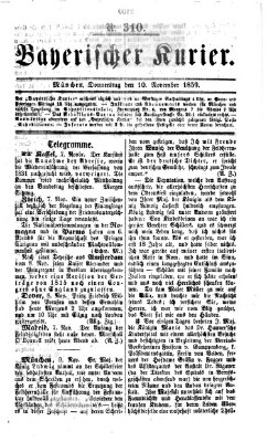 Bayerischer Kurier Donnerstag 10. November 1859