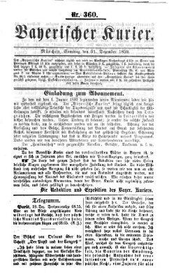 Bayerischer Kurier Samstag 31. Dezember 1859