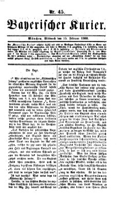 Bayerischer Kurier Mittwoch 15. Februar 1860