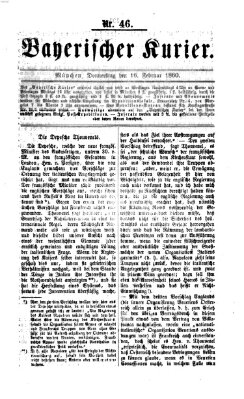 Bayerischer Kurier Donnerstag 16. Februar 1860