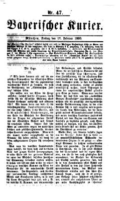 Bayerischer Kurier Freitag 17. Februar 1860