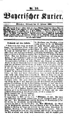 Bayerischer Kurier Mittwoch 29. Februar 1860