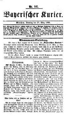 Bayerischer Kurier Dienstag 27. März 1860