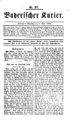 Bayerischer Kurier Samstag 7. April 1860