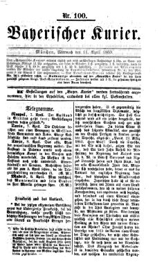 Bayerischer Kurier Mittwoch 11. April 1860