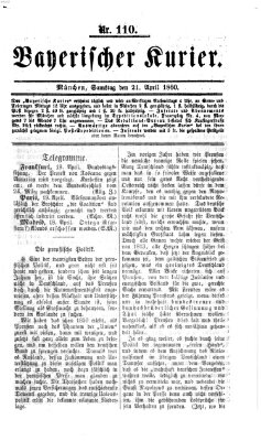 Bayerischer Kurier Samstag 21. April 1860